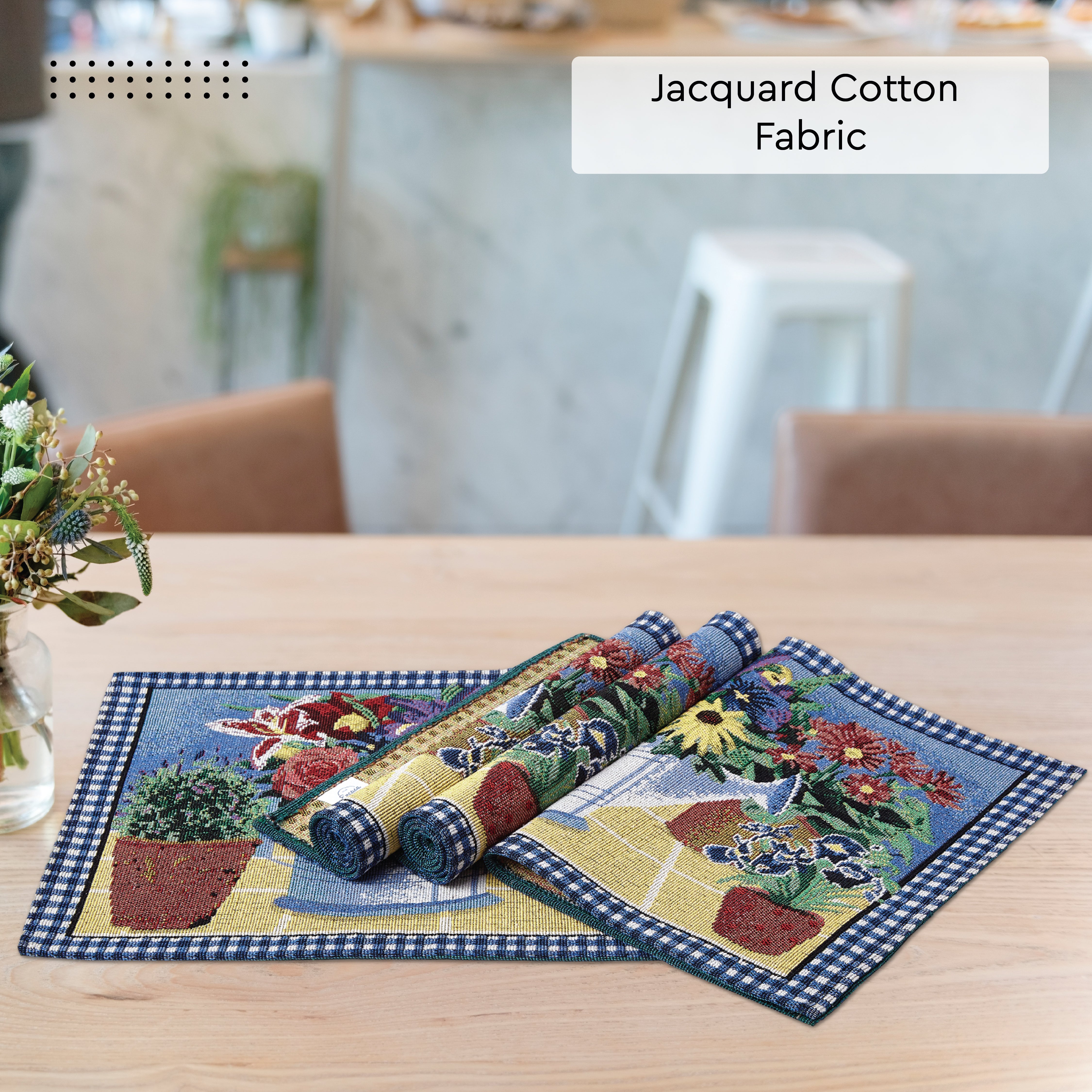 Cotton Flowerpot Placemat (Pack of 4)
