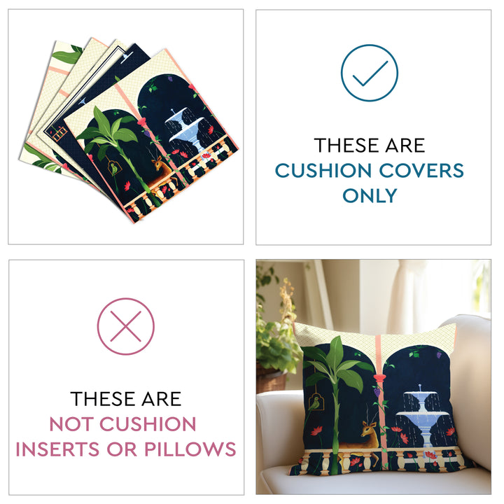 Polyester Mughal-01 Cushion Cover (Pack of 5)