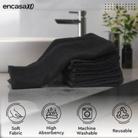 Cotton Black Bath Towel (Pack of 6)