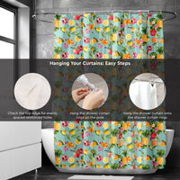 Polyester Pineapple Shower Curtain (Pack of 1)