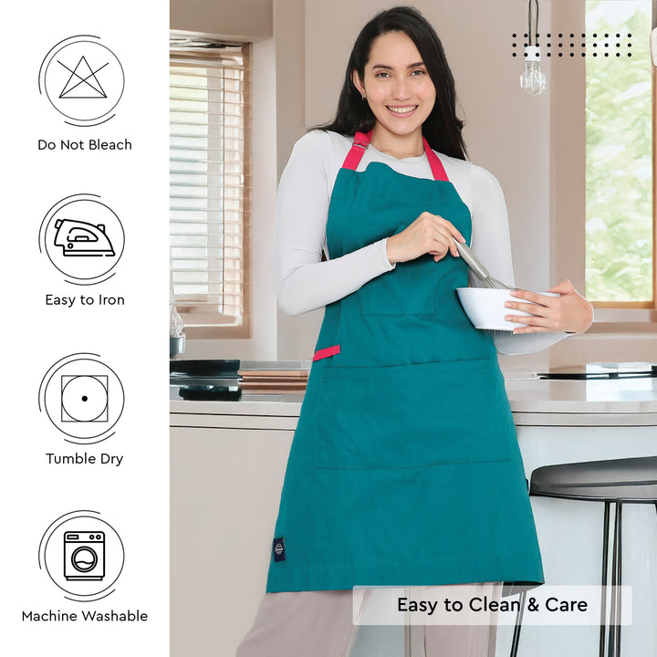 Cotton Azul Blue Apron (Pack of 1)