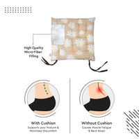 20s Sheeting Daisy Beige & Dk Taupe Chairpad (Pack of 4)