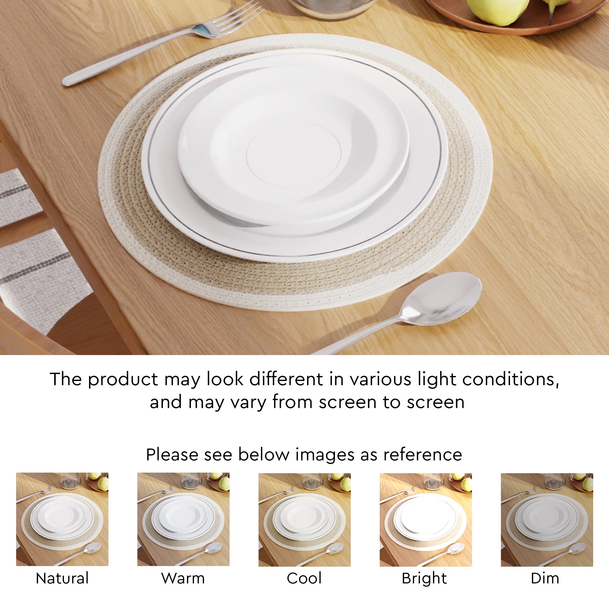 Cotton Beige & Off White Placemat (Pack of 2)