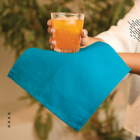 Cotton Azul Blue Table Napkins (Pack of 12)
