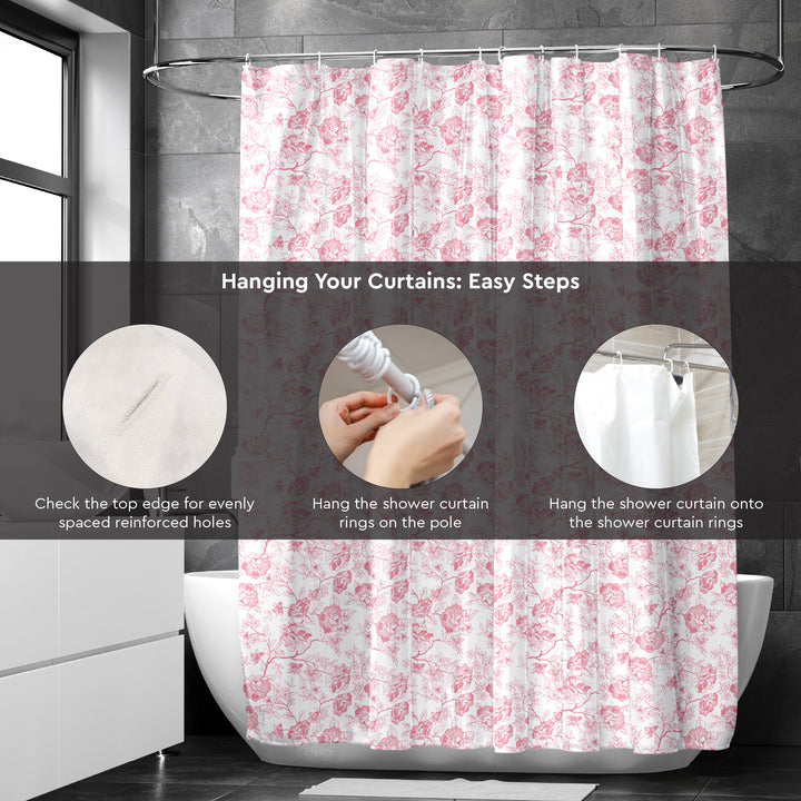 Polyester Carnations Shower Curtain (Pack of 1)