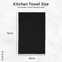 Cotton Black Kitchen Towel (Pack of 4)