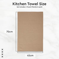 Cotton Beige Kitchen Towel (Pack of 4)