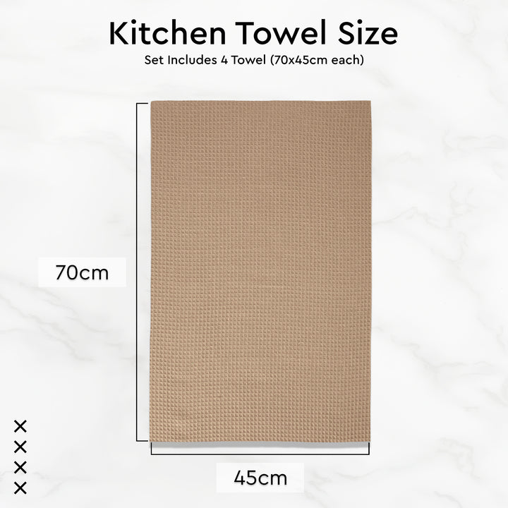Cotton Beige Kitchen Towel (Pack of 4)