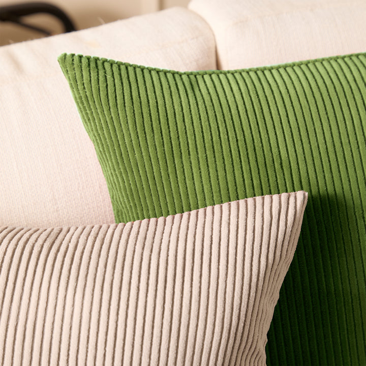 Corduroy Military Green Cushion Cover (Pack of 2)