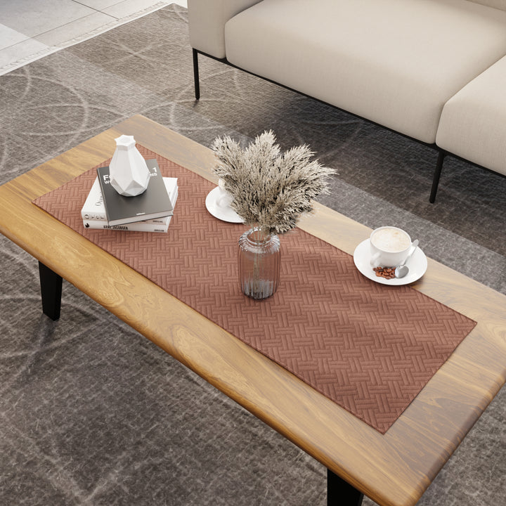 Quilted Velvet Bronze Table Runner