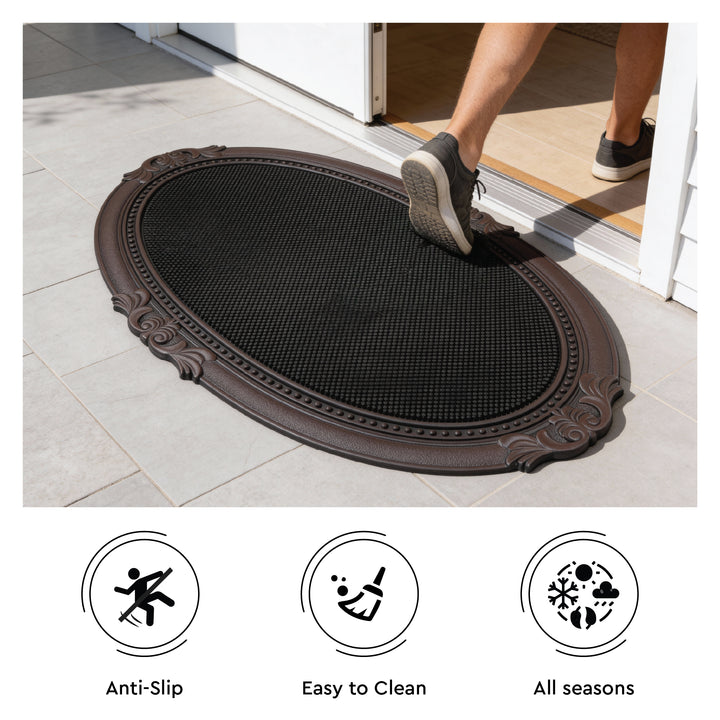 Rubber Shower Mats Heavy Duty Anti-Skid Floor Mats for Door, Bathroom, Kitchen & Home Entrance | PVC Non-Slip Drainage Mat for Wet & Dry Areas