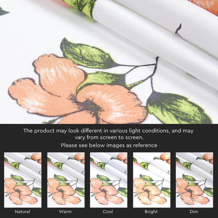 Polyester Hibiscus 2 Curtain (Pack of 2)