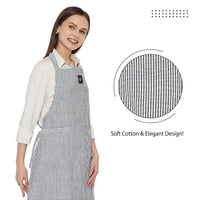 Cotton Ticking Navy Blue Apron (Pack of 1)