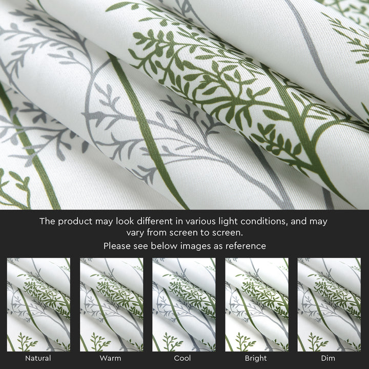 Polyester Branches Green Curtain (Pack of 2)