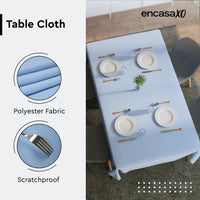 Polyester Blue Table Cloth (Pack of 1)