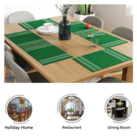 Ribbed Cotton Ladder Dk Green Placemat (Pack of 6)