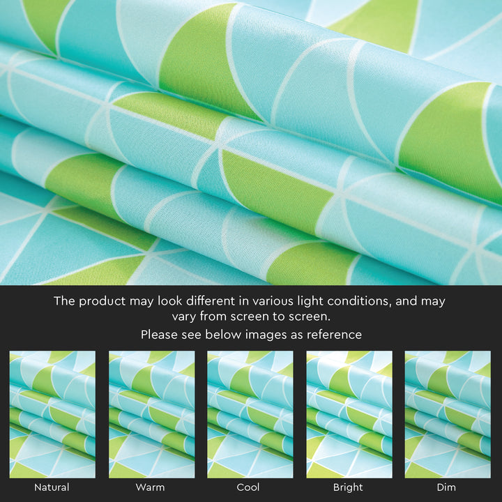 Micro Big Triangles Aqua Curtain (Pack of 2)