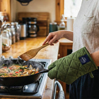 Cotton Leaf Green Oven Glove & Pot Holder