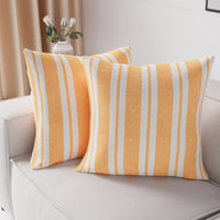 RC Yarn-Dyed Franca Yellow Stripes Cushion Cover (Pack of 2)