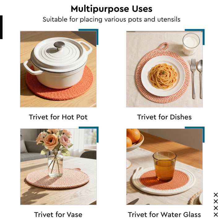 Cotton Coral Multi Combo Trivet