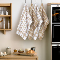 Cotton Beige Terry Kitchen Towel (Pack of 4)