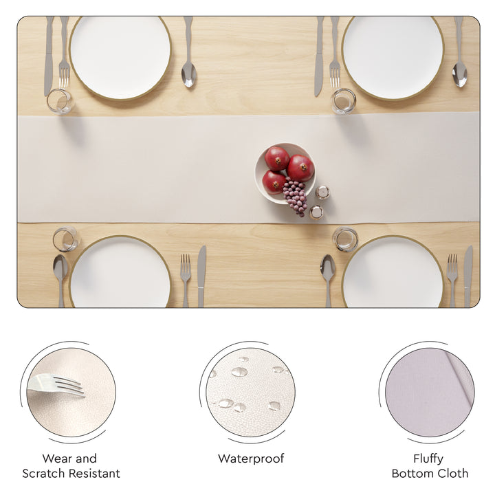 PVC Leather Cream Table Runner (Pack of 1)