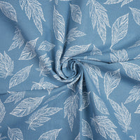 Cotton Big Leaves Blue Table Cloth (Pack of 1)