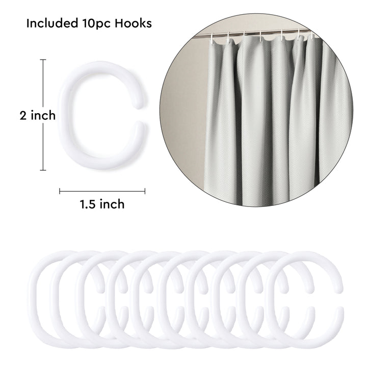 Polyester ZZ Light Grey Shower Curtain (Pack of 1)