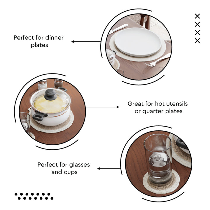 Cotton Beige & Off White Dinning Table Combo (Pack of 11)