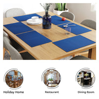 Cotton Solid Blue Placemat (Pack of 6)