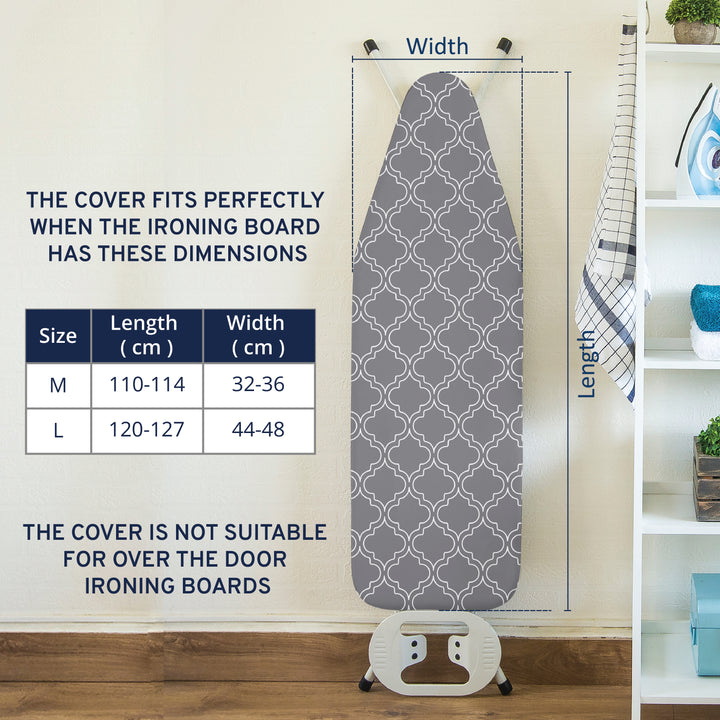 20s Sheeting Grey Tiles Ironing Board Cover (Pack of 1)