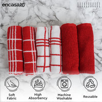 Cotton Red Combo-1 Bath Towel (Pack of 6)