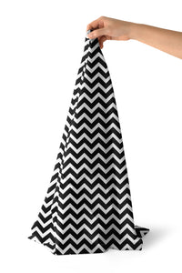 20s Sheeting Black Chevron Fabric (1 Meter)