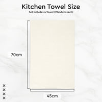 Cotton Solid Off White Kitchen Towel (Pack of 4)