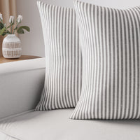 Cotton Ticking Black Cushion Cover (Pack of 2)