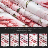 Polyester Peonies Curtain (Pack of 2)