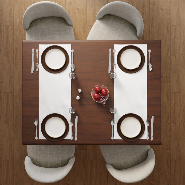 Spun Polyester White Table Runner (Pack of 1)