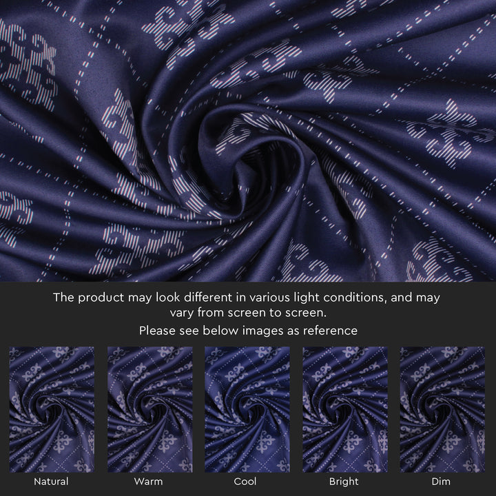 Micro Moroccan Navy Curtain (Pack of 2)