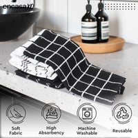 Cotton Black Combo-1 Bath Towel (Pack of 6)
