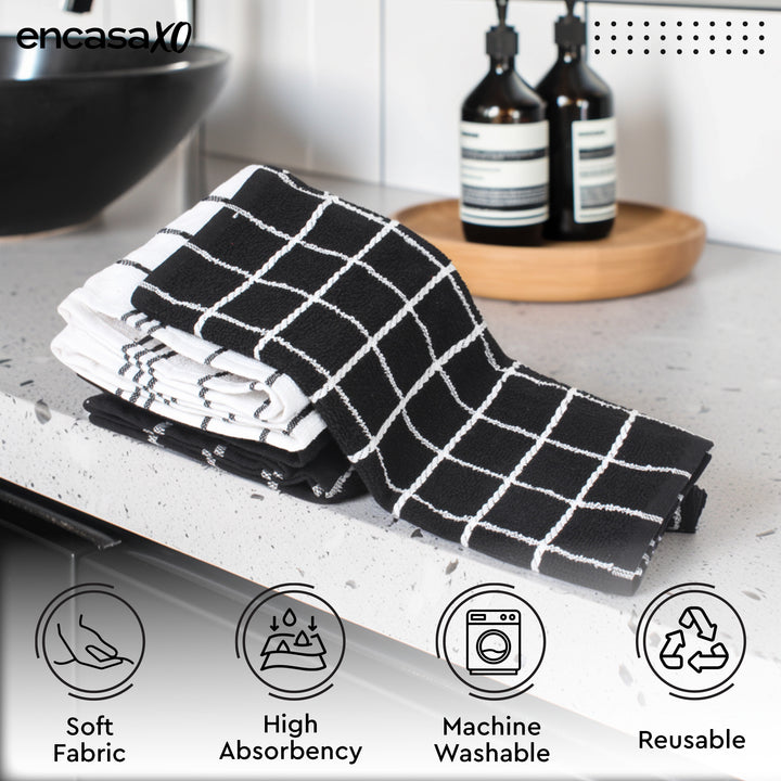 Cotton Black Combo-1 Bath Towel (Pack of 6)