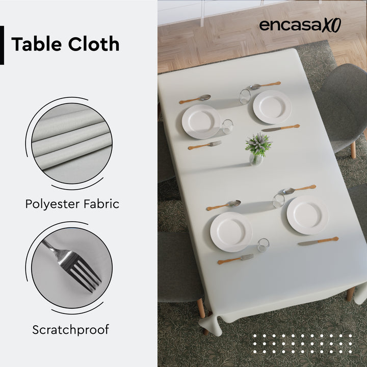 Polyester Grey Table Cloth (Pack of 1)