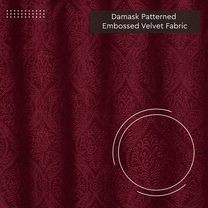 Embossed Velvet Maroon Fabric