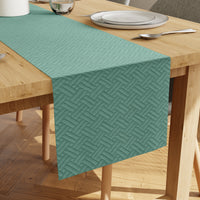 Quilted Velvet Aqua Table Runner