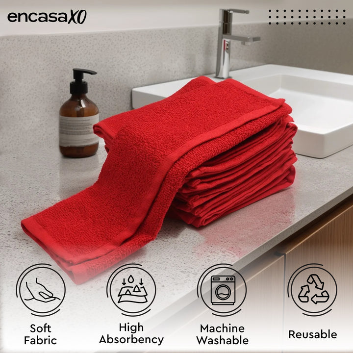 Cotton Red Bath Towel (Pack of 6)