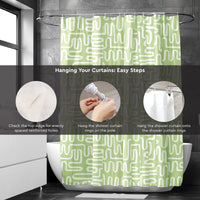 Polyester Boho Maze Sage Shower Curtain (Pack of 1)