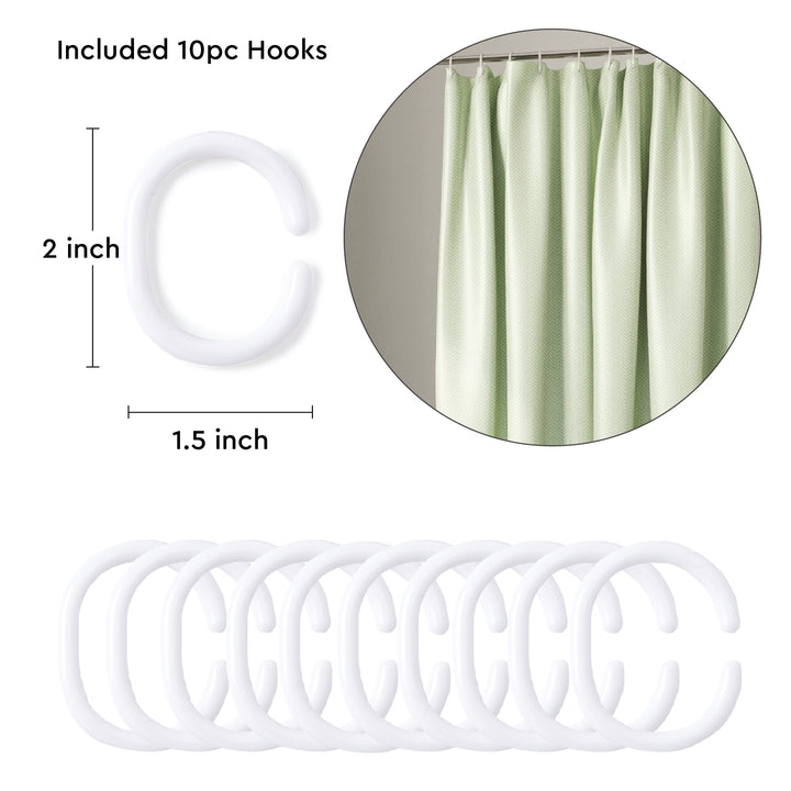 Polyester Mint Shower Curtain (Pack of 1)