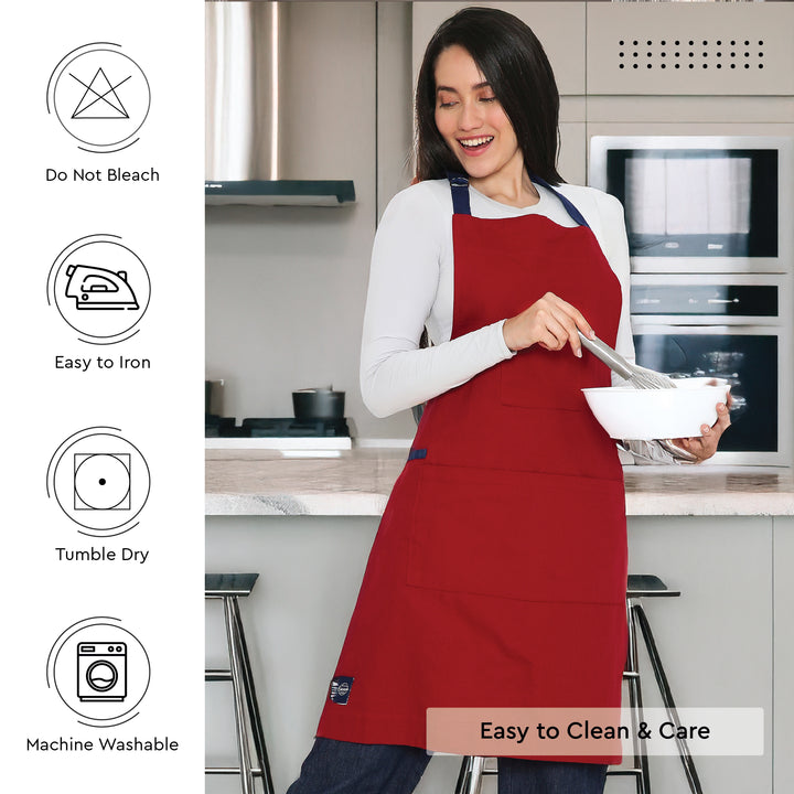 Cotton Red Apron (Pack of 1)