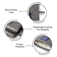 Cotton Grey Oven Gloves (Pack of 2)