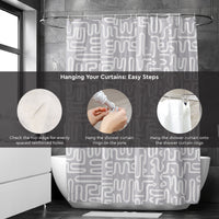 Polyester Boho Maze Grey Shower Curtain (Pack of 1)