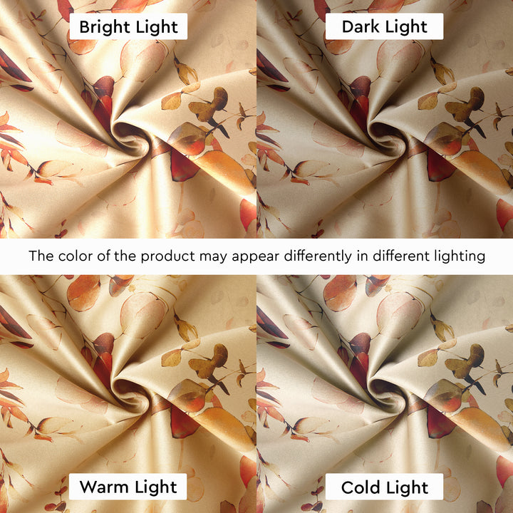 Blackout Polyester L1 Orange Curtain (Pack of 2)
